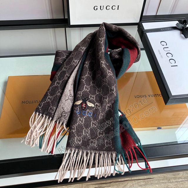 GUCCI圍巾 古馳最新款 高原山羊絨 小蜜蜂元素時尚百搭圍巾 男女同款  llwj6807